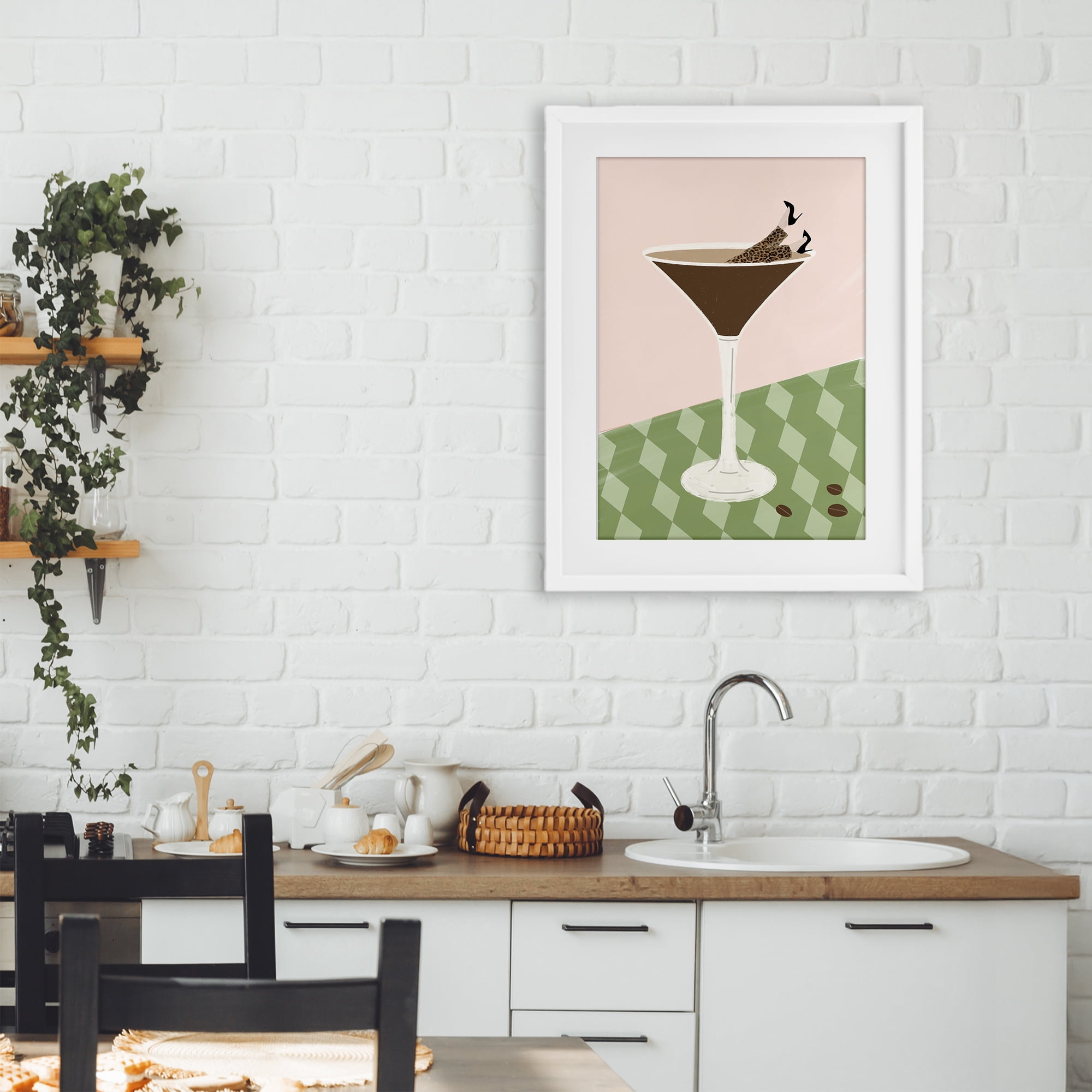 Stupell Industries Glam Martini Splash White Framed Print Under Glass, design by Emily Navas