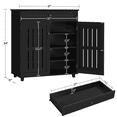 thumbnail image 3 of Alden Design 4 Tier Wooden Shoe Storage Cabinet with 1 Drawer for Entryway, Black, 3 of 8