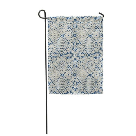 SIDONKU Floral Granny Crochet Pattern Knitted Wear Folk Flowers Lace Patchwork Garden Flag Decorative Flag House Banner 28x40 inch