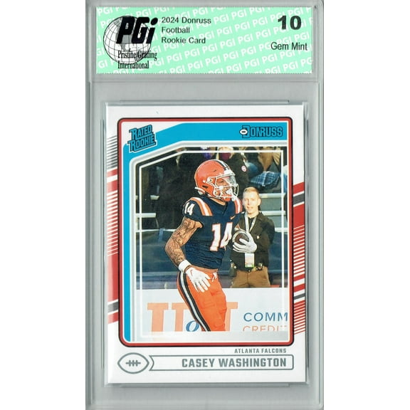 Casey Washington 2024 Donruss #392 Football Rookie Card PGI 10