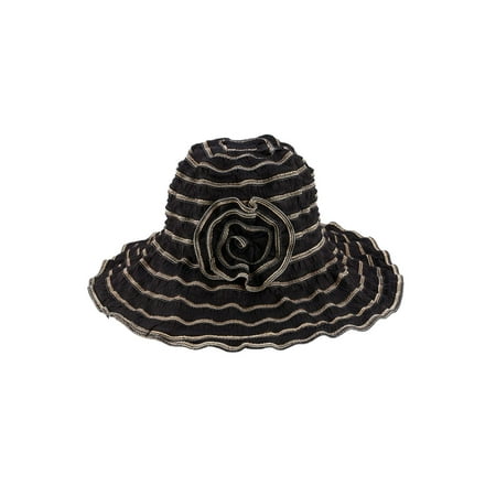 White Washington Hat - Sun Styles Sophie Ladies Bowler Style Ruffled Sun Hat