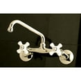 thumbnail image 2 of Kingston Brass KS613PN Kingston Two Handle Wall Mount Kitchen Faucet, Polished Nickel, 2 of 5