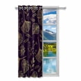 thumbnail image 2 of MKHERT Hand Drawn Leaf Blackout Window Curtain Drapes Bedroom Living Room Kitchen Curtains 52x84 inch, 2 of 2