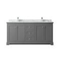 thumbnail image 4 of Wyndham Collection 72" Square-Sinks Wood Double Bathroom Vanity in Gray, 4 of 5