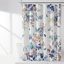 Lush Decor Fantasia Shower Curtain Single 72" W x 72" L Teal & Blue - Floral Shower Curtains - Tropical Bath Curtain - Bird Print - Modern Decor
