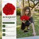 thumbnail image 4 of NUOLUX Arreglo Floral De Rosas Artificiales Rojas Para Cementerio Con Acabado Duradero Y Práctico, 4 of 6