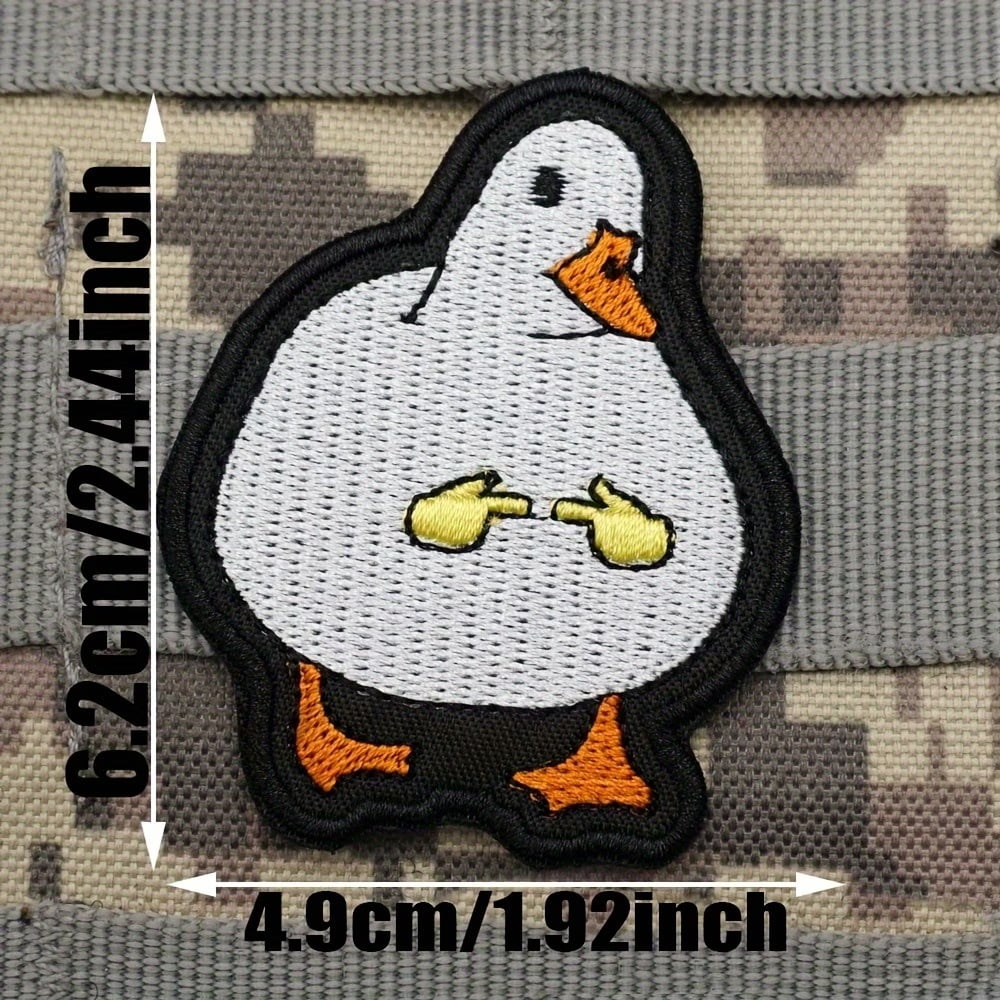 Shy Goose Animal Embroidered Patch for Tactical Vests and Shoulder Straps - Hook and Loop Backing, Perfect for Backpacks and Clothing