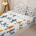 thumbnail image 3 of jejeloiu Cheerful Bird Zipper Full Size Comforter Sets with Fitted Sheet and 2 Pillowcases For Men Women,Floral Print Zipper Bedding Set,Orange Blue White,Polkadot Reversible,4 Pieces, 3 of 7