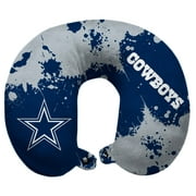 Dallas Cowboys Splatter Polyester Snap Closure Travel Pillow - Blue