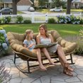 thumbnail image 3 of RADIATA Oversized 2-Person Papasan Rocking Chair with Cushion, Indoor Lounge Seat for Living Room, Bedroom, Study, Brown, 3 of 7