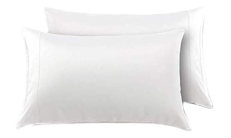 Soft Silky Satin Queen Size Pillow Case Set of 2, White Promotes Skin