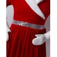 thumbnail image 7 of TiaoBug Kids Girls Figure Ice Skating Long Sleeve Dress Christmas Costume Dancewear Red 10, 7 of 7