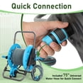 thumbnail image 4 of Ktaxon 22.8 Inch Hose Reel Cart, Blue and Gray Mobile Garden Storage Cart, Outdoor Water Hose Holder (Hose Not Included), 4 of 10