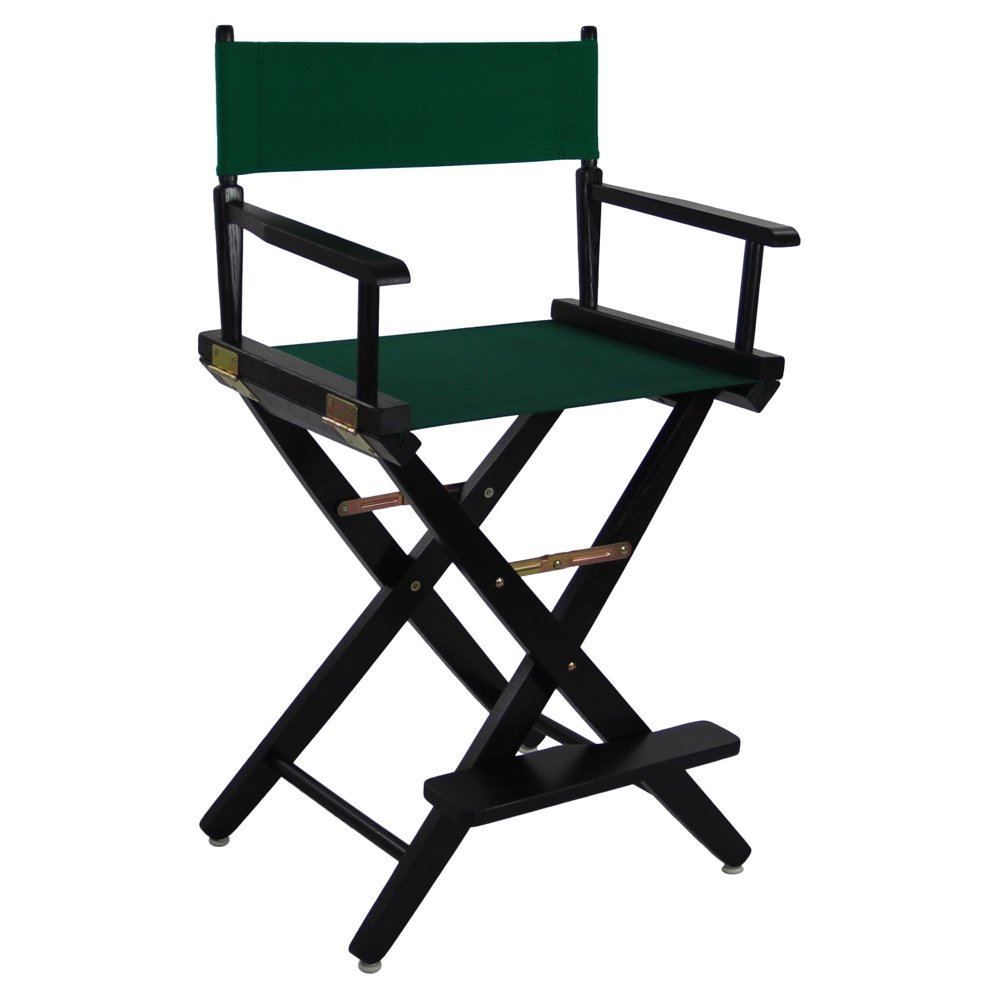 ExtraWide Premium 24" Directors Chair Black Frame W/Hunter Green Color