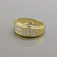 thumbnail image 4 of Halo Jewelers 1.00 Carat (ctw) 10k Yellow Gold Round Cut Natural Diamond Mens Double Row Wedding Band Ring Jewelry For Mens | H-I Color, I2 Clarity, 1 CT Ring Size-9.5, 4 of 6