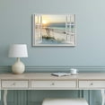 thumbnail image 6 of HFDF Beach Window Canvas Wall art: tropical Sunrise Seascape Picture Coastal Ocean Painting Open Window Artwork Print for Bathroom Decor 10x8inch Framed, 6 of 6