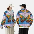 thumbnail image 6 of Gaeub Oil Painting Beautiful Butterfly Men's and Women's UPF 50+ Long-Sleeved Sun Protection Clothing, Fishing Shirt Long Sleeve Zip - Large, 6 of 9