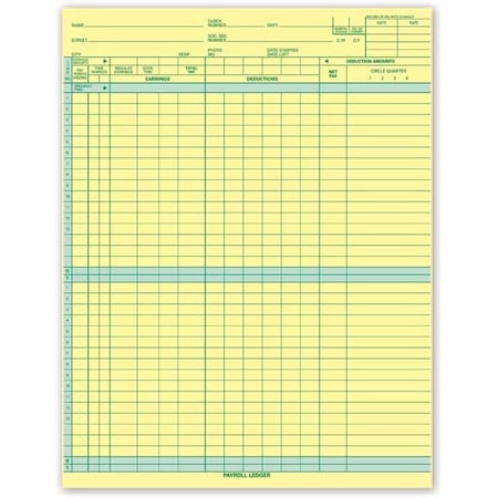 125031N Topwrite Payroll Ledger 11 x 8 1/2" Qty 30$$Office