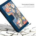 thumbnail image 6 of Leather For Samsung Galaxy A37 5G 6.7-inch Floral  Printed Wallet Case, With Card Holder,Wristband,Magnetic Clasp Kickstand Folio Cover,Dark Blue,For Galaxy A37 5G, 6 of 7