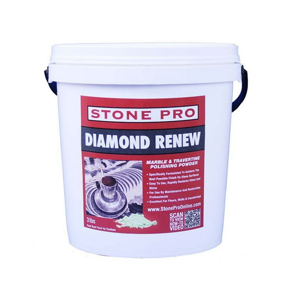 Stone Pro Diamond Renew Polishing Powder for Polishing Marble, Travertine & Limestone (3 Lb.)