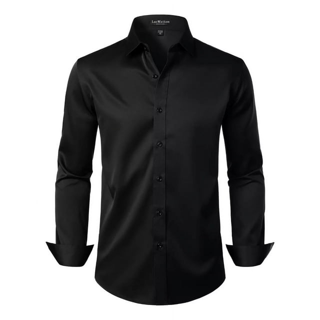 Camisa De Vestir Elástica Formal De Manga Larga Para Hombre