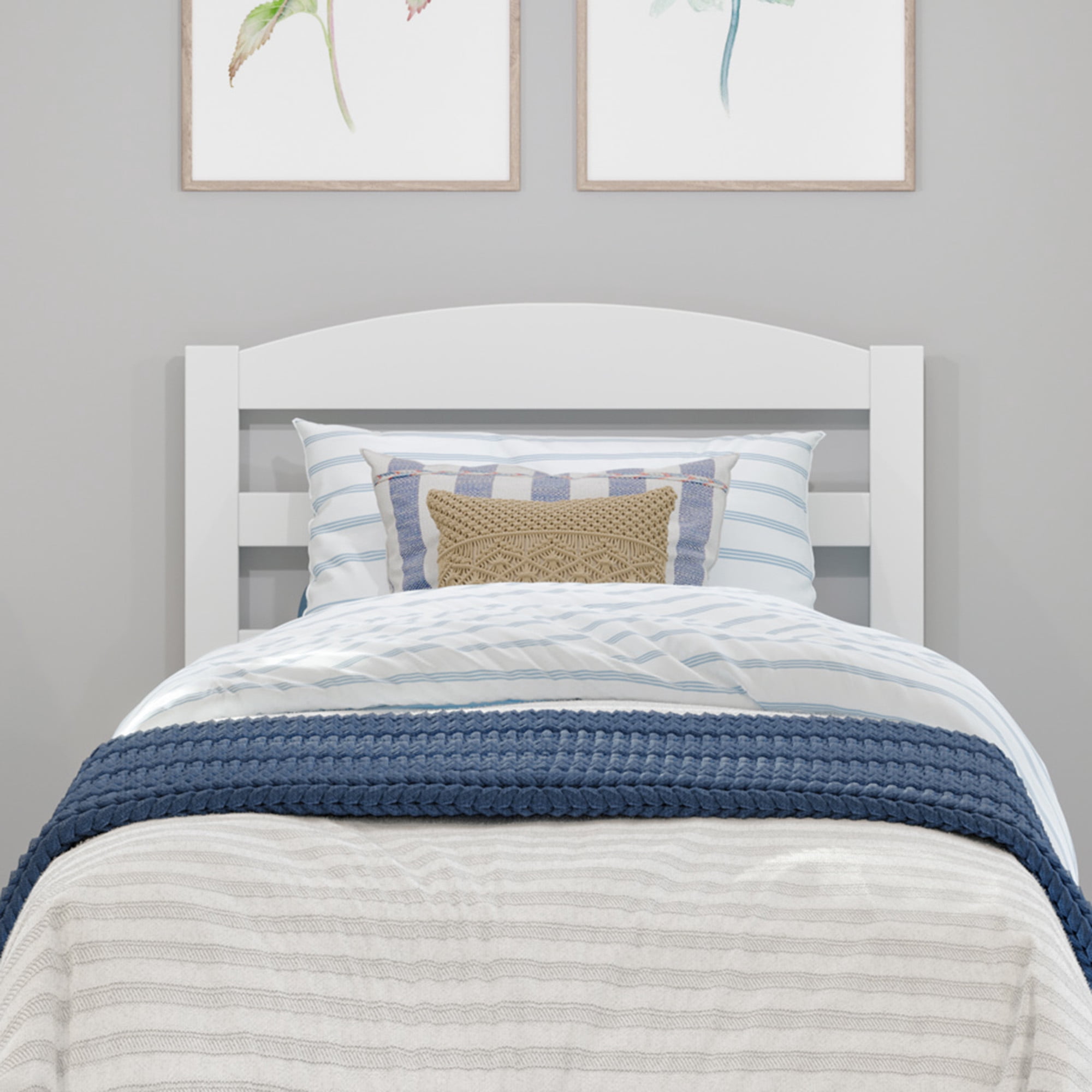 AFI Warren 14" Twin XL Wood Platform Bed Frame with Twin XL Trundle, White