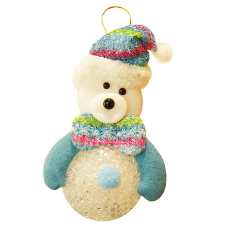 

Buodes Night Light Bulb Christmas Decorations LED Light with Children Crystal Snowman Pendant