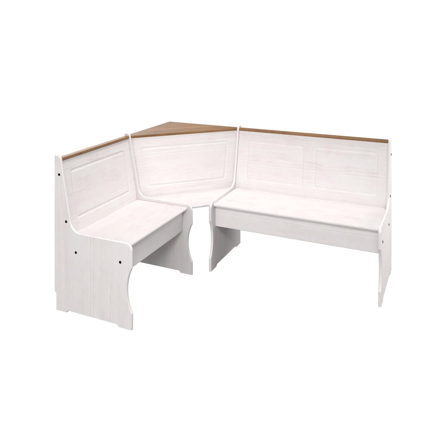 OS Home and Office Furniture Solid Pine Corner Dining Booth in White