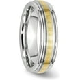 thumbnail image 5 of Avariah Diamonds Chisel Cobalt 14k Gold Inlay Satin and Polished 6.2mm Band - Ring Size 7.5-1.2gm, 5 of 8