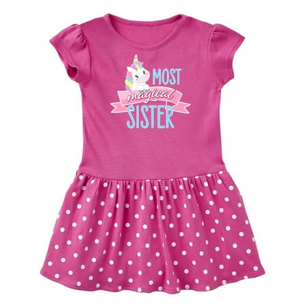 

Inktastic Most Magical Sister- cute unicorn Gift Baby Girl Dress