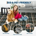 thumbnail image 5 of Garvee 9x12 Geometric Striped Area Rug Living Room Rug, Machine Washable Plaid Rugs With Non-Slip Backing Low Pile Stain Resistant Indoor Carpet for Bedroom Dining Room Home Office, Black Brown, 5 of 8