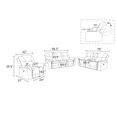 thumbnail image 4 of Gewnee Air Leather Power Recliner Sectional ,Chair Loverseat and Sofa Couch with LED, USB Port&Cup Holder for Living Room, 4 of 14