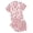 Light Pink, variant on Women's Casual Printed Pyjama Set Short Sleeve Button Down Top with Comfortable Shorts for Sleepwear and Home Wear