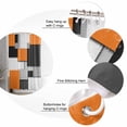 thumbnail image 5 of Shower Curtain Bathroom Set Orange Color Block Abstract Geometric Waterproof Fabric Shower Curtains with Grommets&Hooks Gray Gradient Privacy Bath Curtain for Bathtub 48x72in, 5 of 7