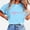 Light Blue, variant on YHAJDS Short Sleeve Tops for Women Round Neck Print Tee with Day Casual Fashion Top