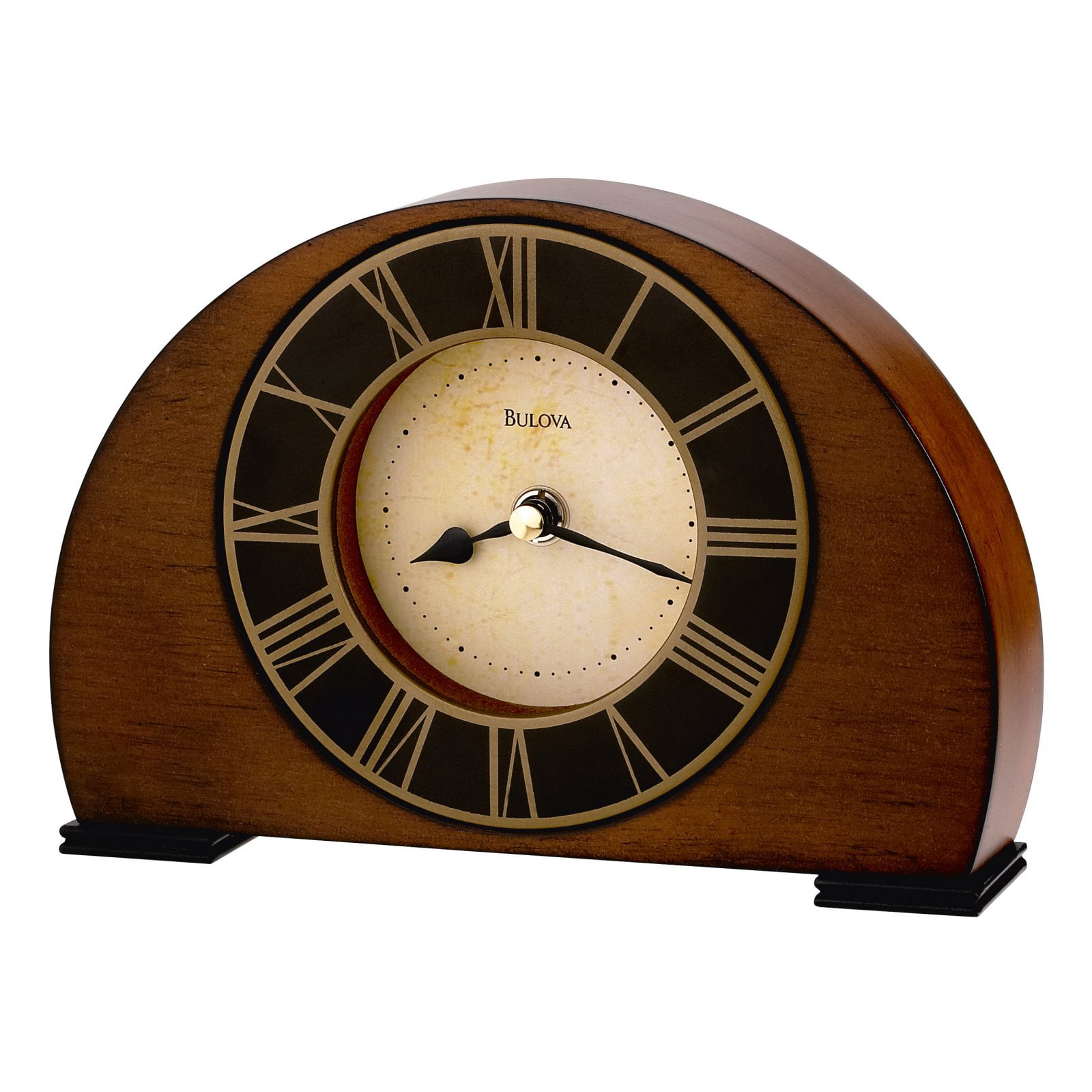 Brown Bulova B7466 Dalton Chiming Pendulum Table ClockWalnut Finish
