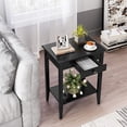thumbnail image 1 of Table with Drawer Black End Table Narrow Bedside Tables with 2-Tier Storage Shelves Versatile Night Stand for Living Room, Bedroom，Easy Assembly, 1 of 7