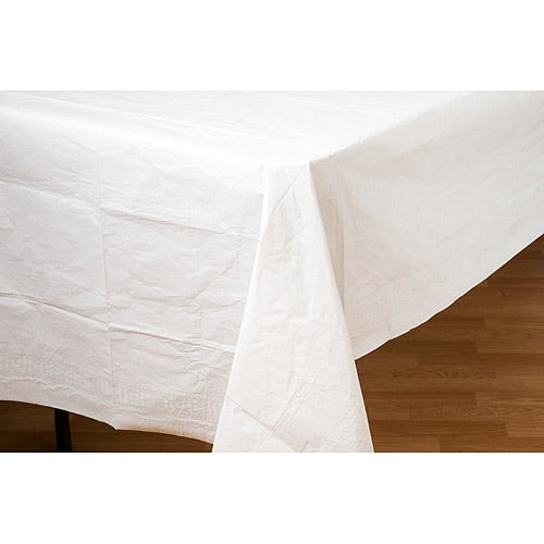 Paper Table Cover White Com, 90 Round White Paper Tablecloths