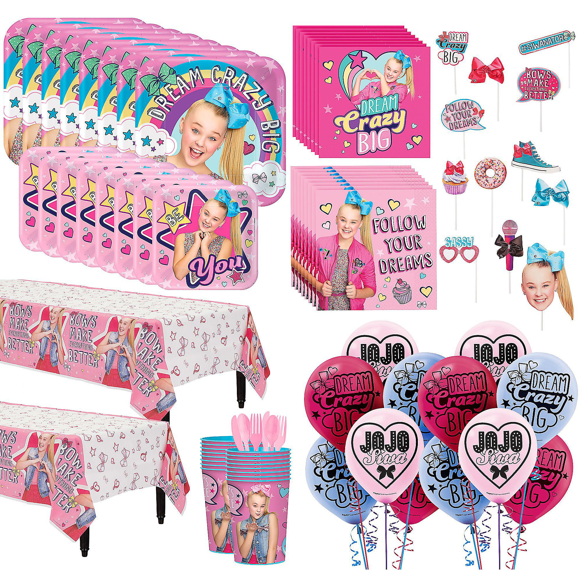Plus Party Planning Checklist by Mikes Super Store JoJo Siwa Joelle Joanie Pink Party Supplies Bundle Pack for 16 
