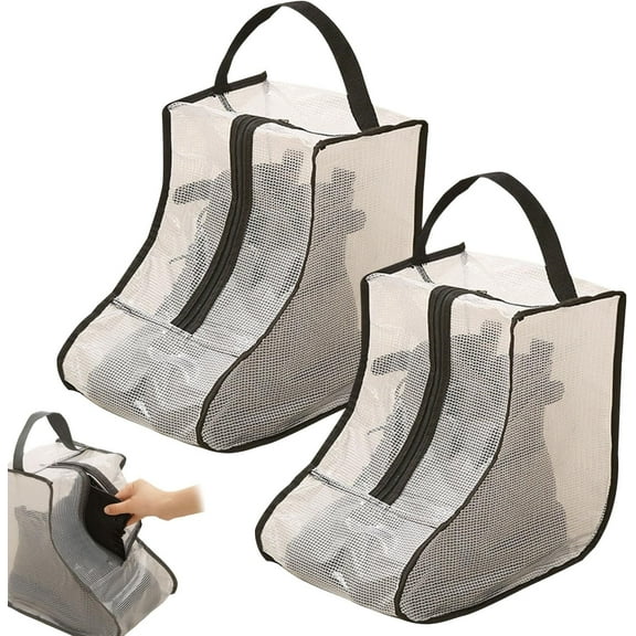 LZLINGMEI 2Pcs Travel Shoe Bag Boot Storage Bag, Portable Boot Bag with Handle, Dustproof and Waterproof Shoe Bag for Home and Travel