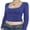 Dark Blue, variant on Michellecmm Women Lace Trim Short T-Shirts U-Neck Long Sleeve Shirts Tops