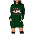 thumbnail image 1 of TJAZFJPA Robes Femmes Longues Robe à Capuche à Manches Longues à Imprimé de Noël pour Femmes avec Poches Chandail Décontracté Robe Semi-Formelle pour Femmes Couvre-Maillots de Plage Robes pour Femmes, 1 of 5