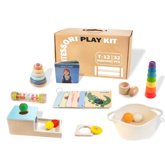 Juego Montessori Toys WOODMAM 9 en 1 para bebés de 6 a 12 meses