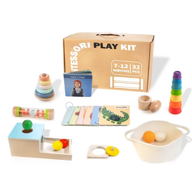 Juego Montessori Toys WOODMAM 9 en 1 para bebés de 6 a 12 meses