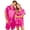Hot Pink01, variant on Couple Matching Silky Gloss Button Down Loungewear Short Sleeve Button Down Loose Leg Breathable Summer Sleep Comfort Shorts Pink S
