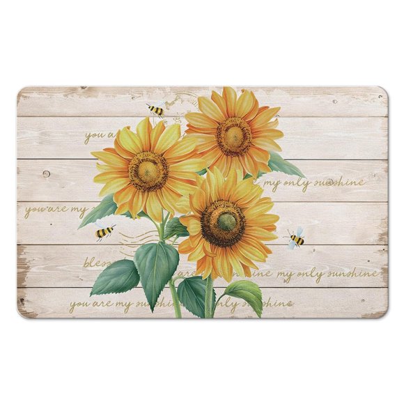 Rideau de Douche Style Ferme et Tapis Décoratif 20x32 Tournesol - Design Floral Élégant pour une Décoration de Salle de Bain Sophistiquée et Inspirante!