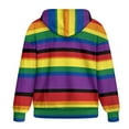 thumbnail image 5 of Renewold Rainbow Stripes Womens Full Zip Up Sweatshirts Hoodie Pullover Fleece Jackets Long Sleeve Oversized Sweatshirt Jackets Tops Dropped Shoulder Hooded Sweaters with Plus Size, M, 5 of 7