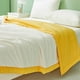 thumbnail image 4 of Edredón de verano supersuave | Manta refrescante, fina y transpirable | Poliéster ligero | Costuras antiaglomerantes | Ropa de cama para dormitorio | Verde, gris, rosa y amarillo | 140 x 198 cm, 4 of 5