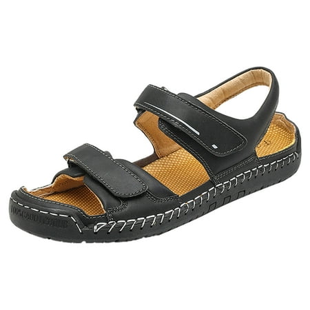 

PEASKJP 2024 New Summer Sandals Men s Breathable Daily Sports Beach Outdoor Shoes Hollow Out Shoes Mens Athletic Sandals Slides (Black 10)