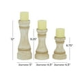 thumbnail image 3 of DecMode 3 Candle Cream Wood Candle Holder, Set of 3, 3 of 7